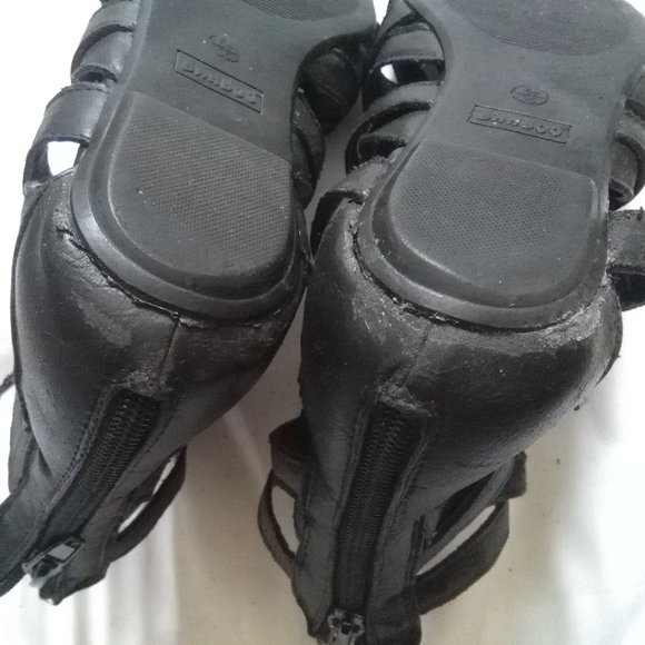 Bamboo Black Gladiator Ankle Length Sandals - Picture 6 of 7